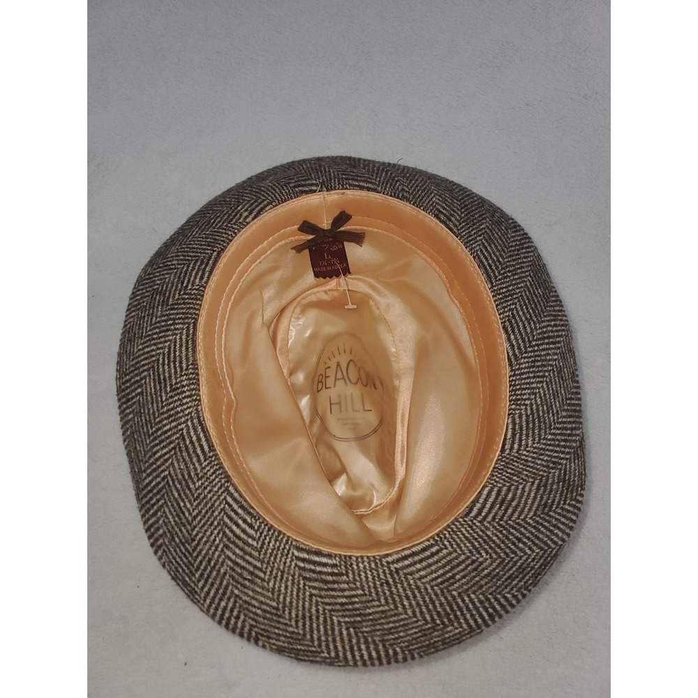 Vintage Men's BEACON HILL Hat Fedora Plaid Wool Blend Size LG (7 1/4 - 7 3/8) - Picture 11 of 15